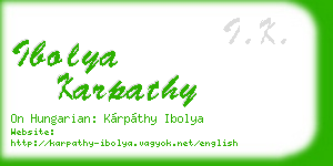 ibolya karpathy business card